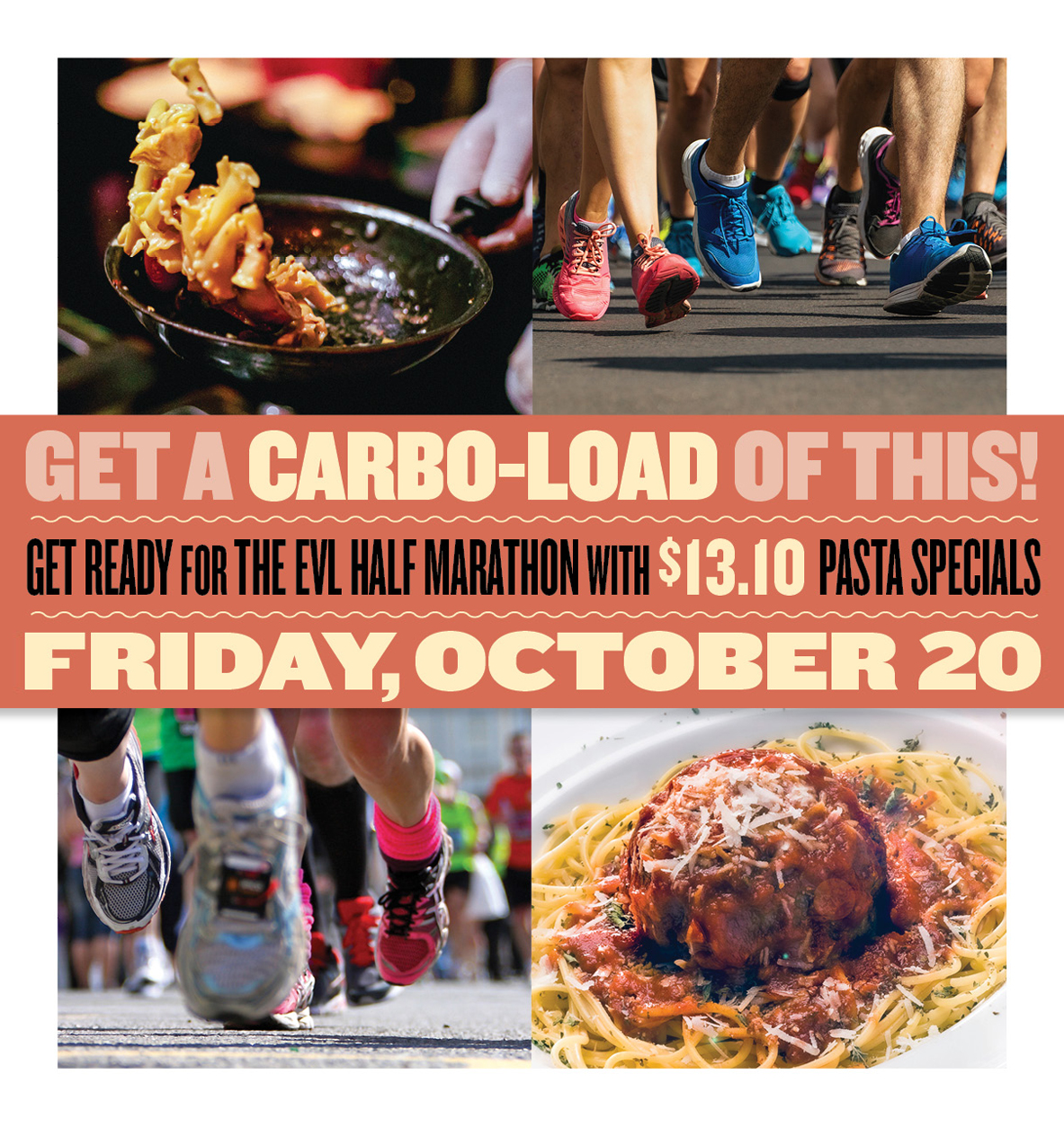 Get a Carbo-Load of This! | Pre EVL Half Marathon Pasta Specials at Villaggio