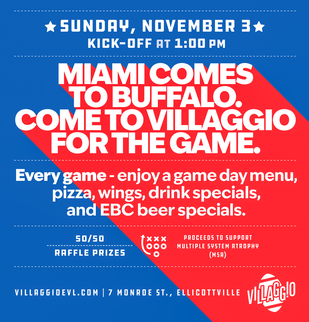 Miami Comes to Buffalo | Come to Villaggio for The Game!