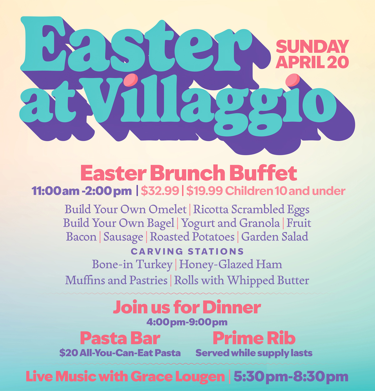 Easter at Villaggio | Join us for Brunch