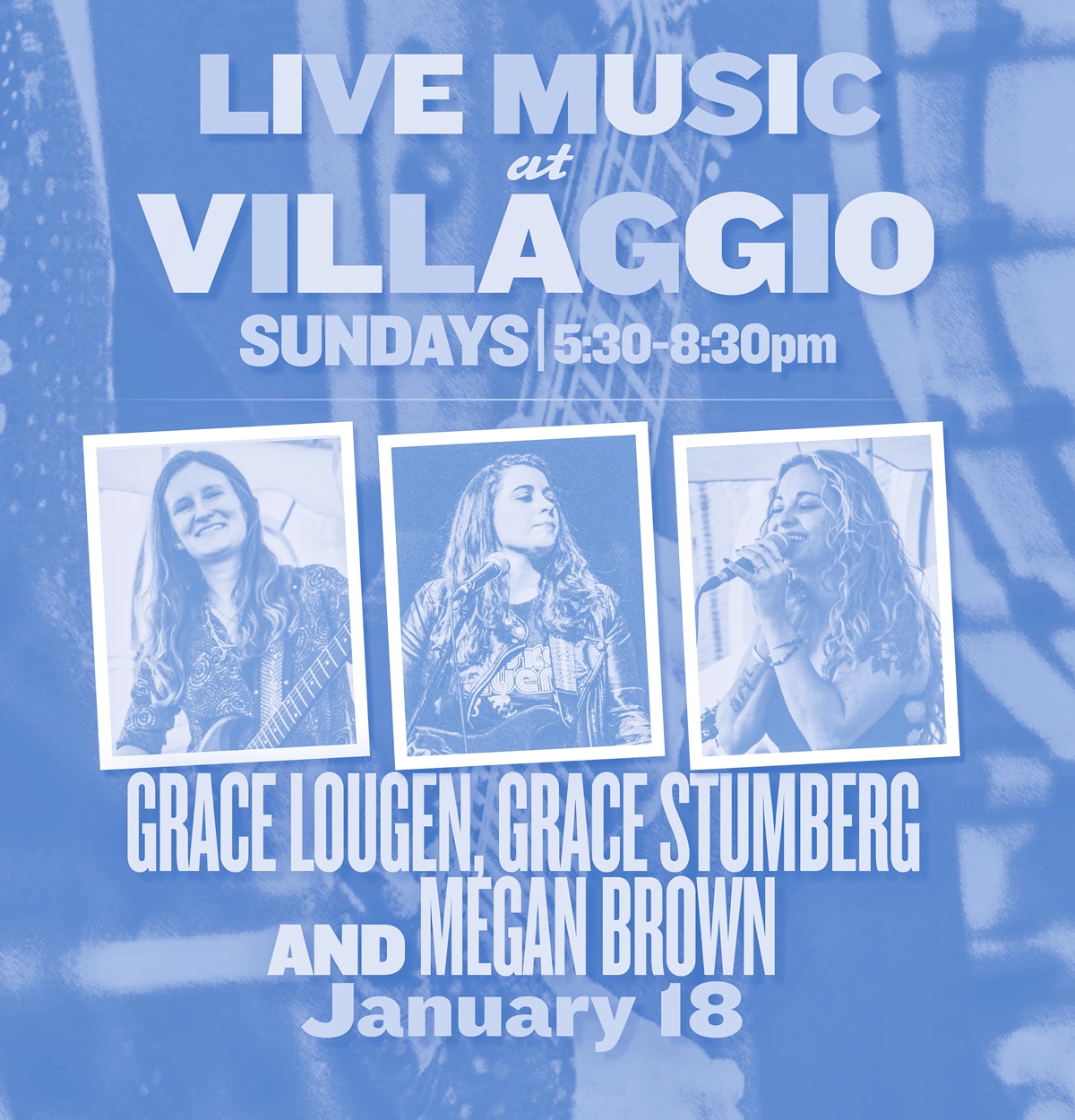 Live Music at Villaggio | Grace Lougen, Grace Stumberg, and Megan Brown