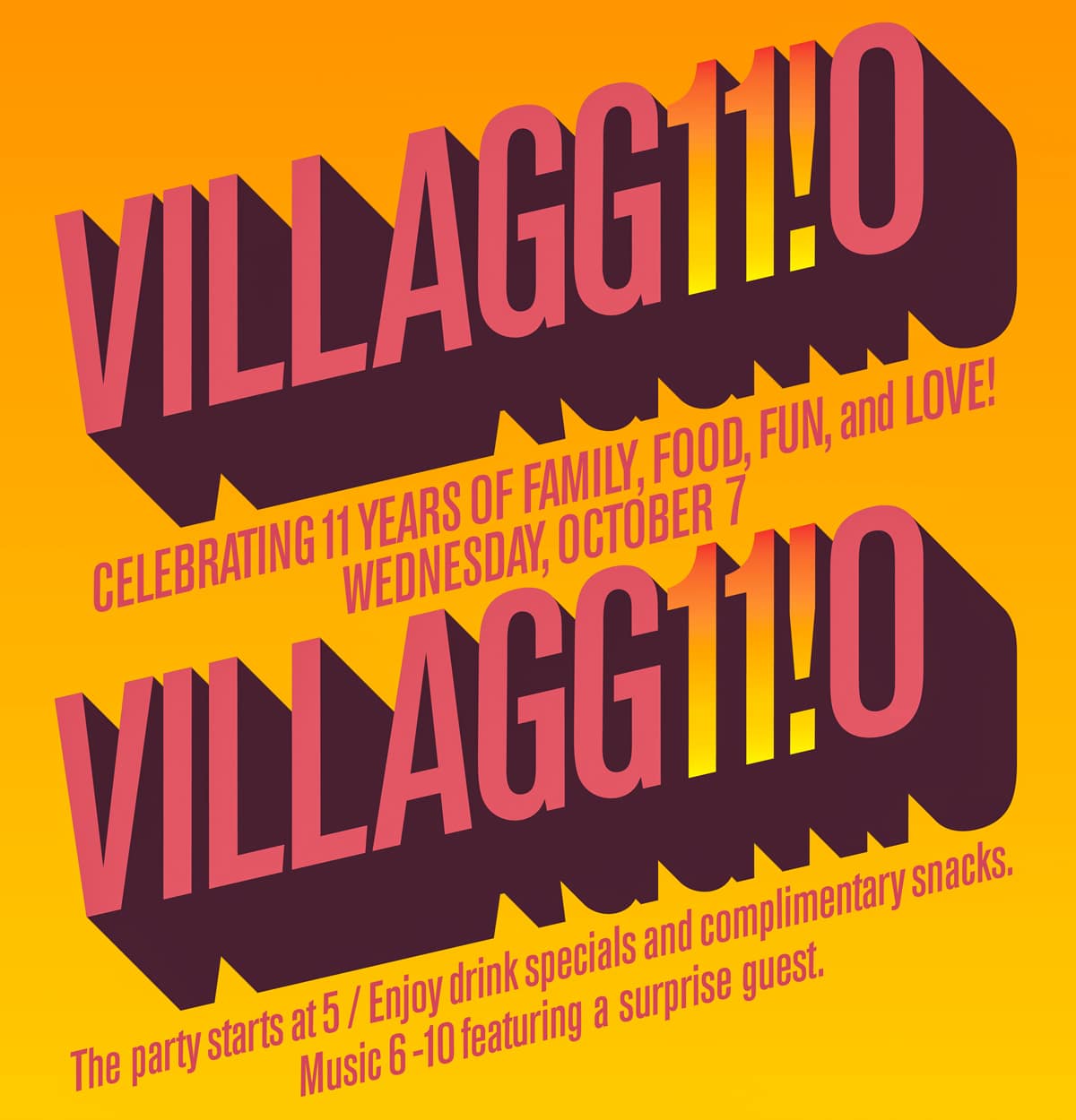 Villaggio 11th Anniversary Party!
