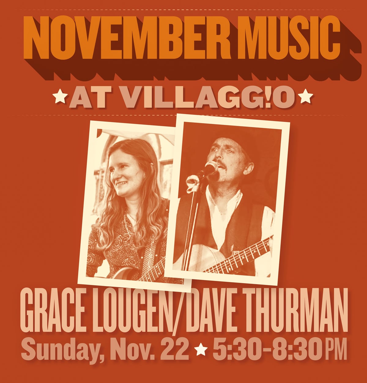 November Music at Villaggio | Grace Lougen and Dave Thurman